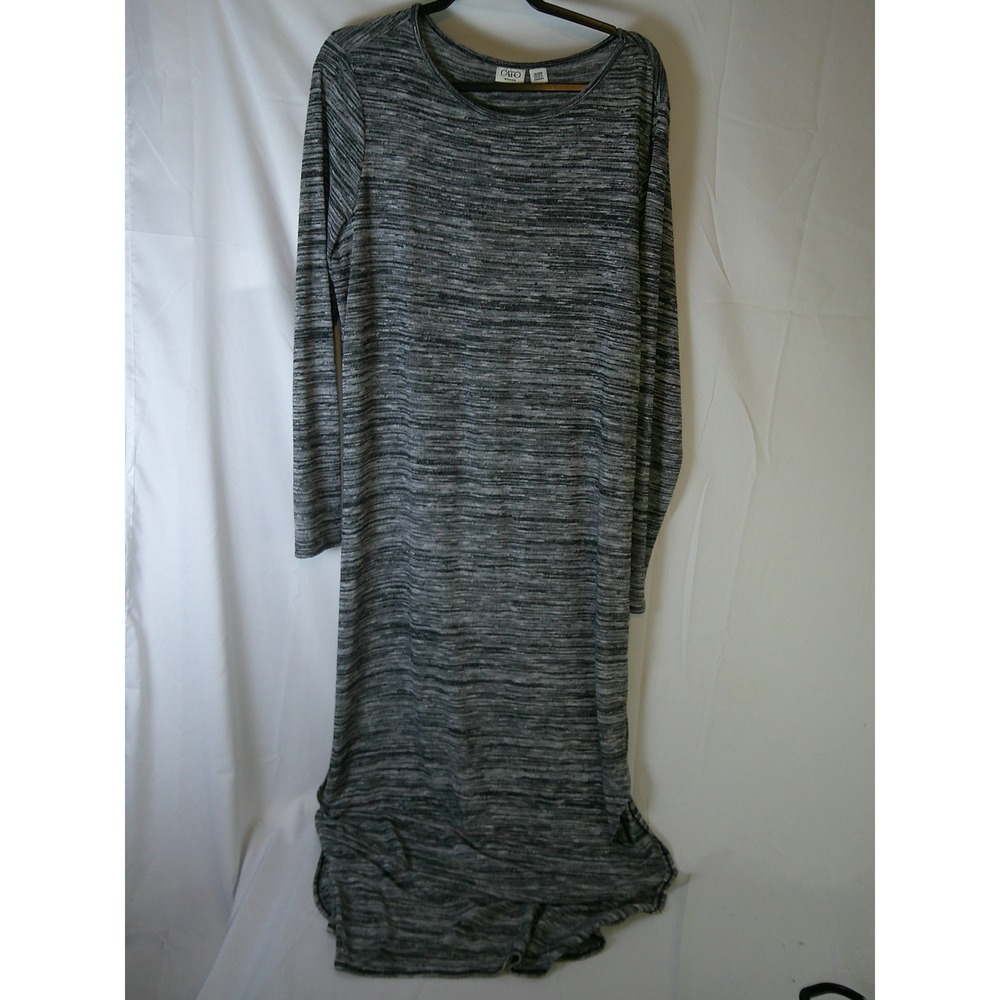 Cato Women's Long Sleeve Maxi Dress Gray‎ Heathered Size 18W